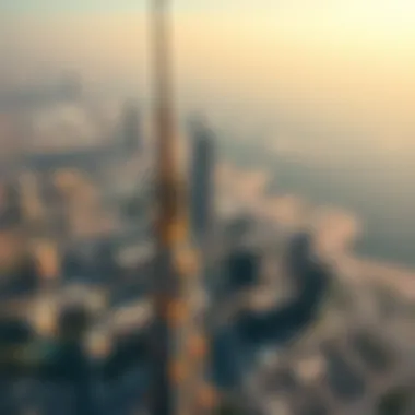 Aerial view showcasing Burj Khalifa and surrounding developments