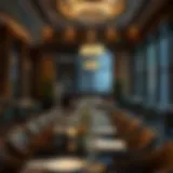 A luxurious dining setting in DIFC with elegant decor