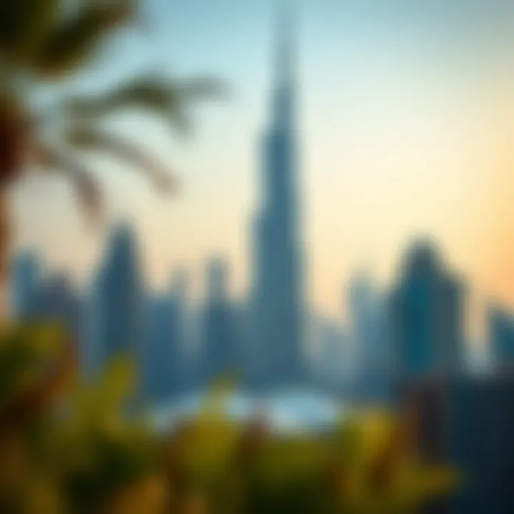 Modern skyline of Dubai featuring Burj Khalifa