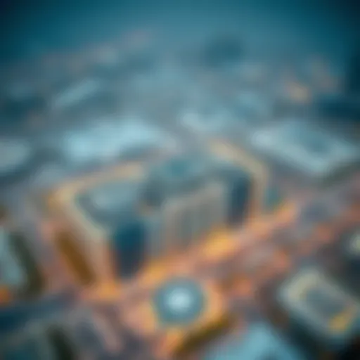 Aerial view of Al Garhoud Business Center showcasing its modern architecture