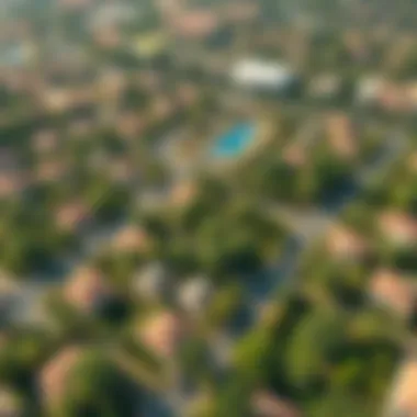 Aerial Perspective of Dubai's Green Neighborhoods Aerial view of Dubai neighborhoods showcasing greenery and gardens