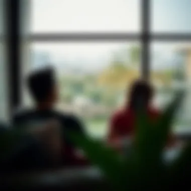 Serenity and Comfort: The Appeal of Garden Views Couple enjoying a serene garden view from their apartment