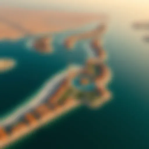 Stunning aerial view of Jumeirah Islands showcasing its unique layout
