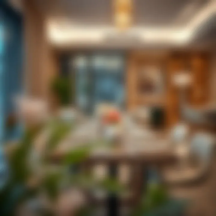Elegant dining setup within the Rove Hotel Apartments