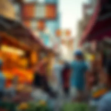 Vibrant Market Life in Dubai Bustling Dubai market reflecting vibrant society