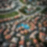 Aerial view showcasing the vibrant community layout of Jumeirah Village