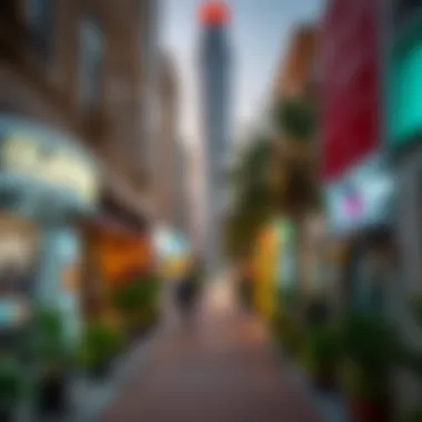 Vibrant atmosphere of Dubai's urban walkways