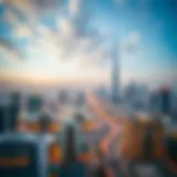 Aerial view of Dubai skyline showcasing modern architecture