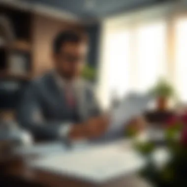 The Role of Professionals in Title Deed Validation A professional reviewing title deed documents at a desk